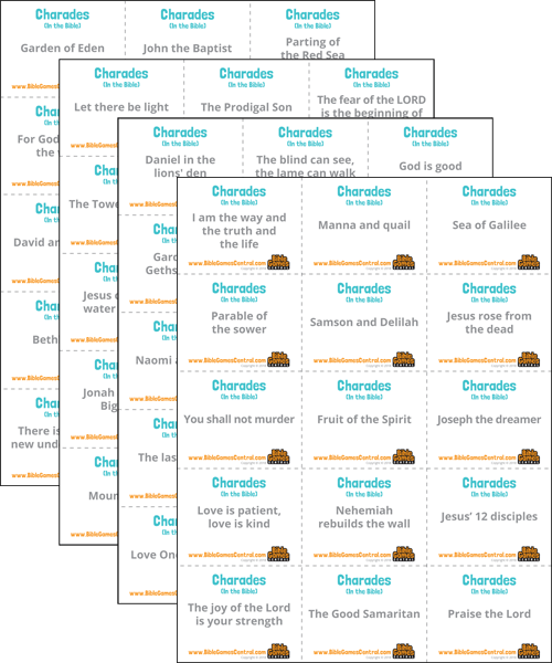 Bible Charades Mobile Friendly Cards And Free Printable Cards Bible Charades Bible Lessons For Kids Charades