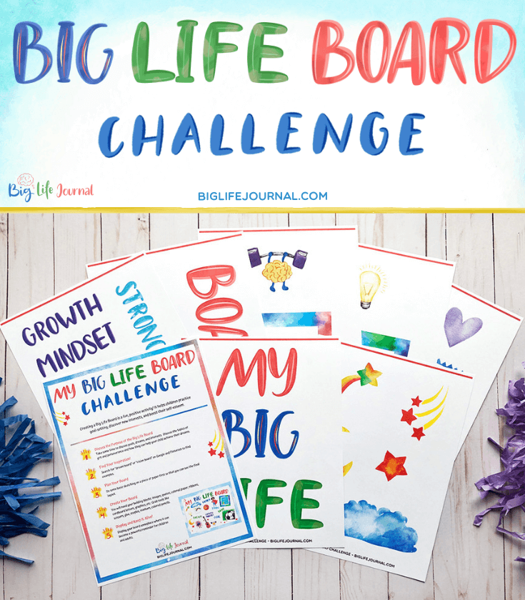 My Big Life Board Challenge For Kids Kids Vision Board Printables Free Kids Kids Journal