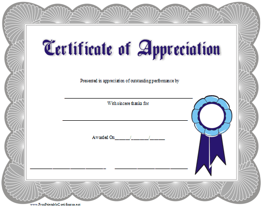 Certificate Of Appreciation Printable Certificate Appreciation Printable Certificate Of Appreciation Printable Certificates