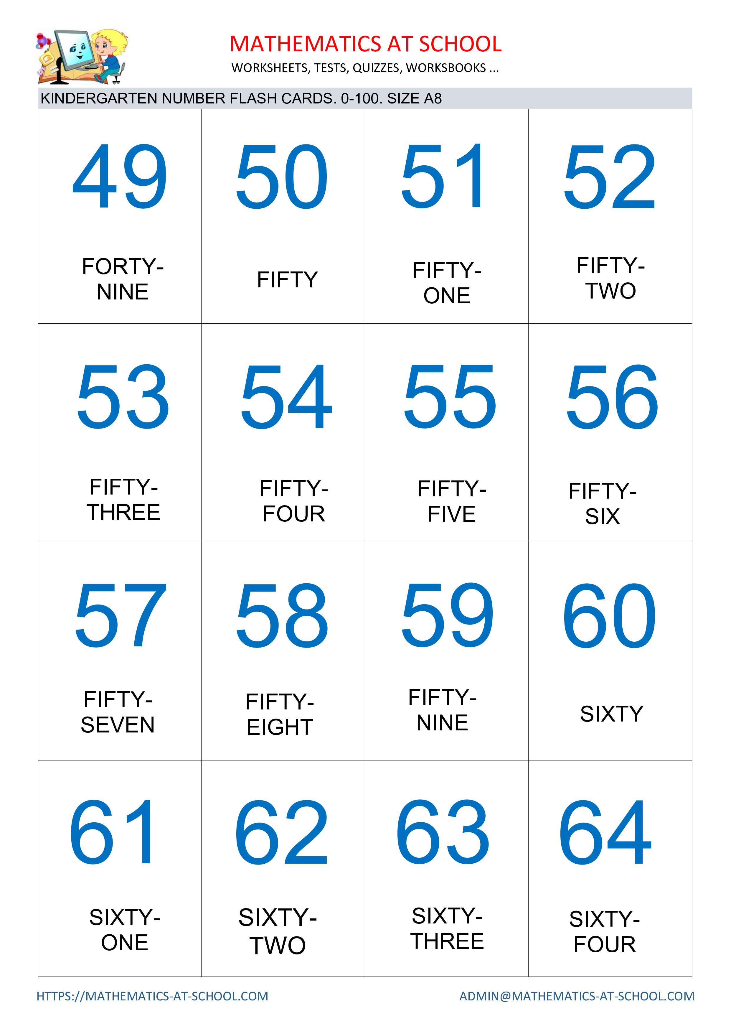 Kindergarten Number Flash Cards Free Printable Pdf Size A4 A6 A8 Kindergarten Math Flash Cards Numbers Numbers Kindergarten Flashcards Number Flashcards