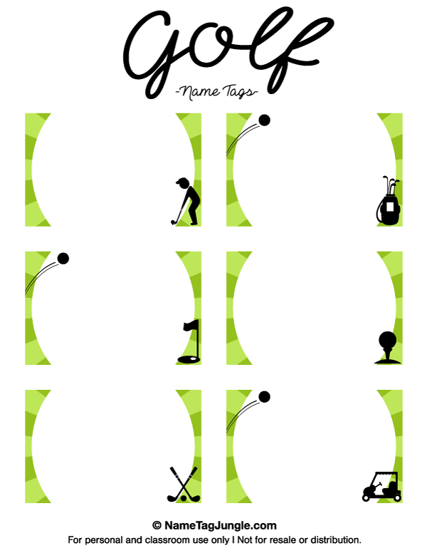 Printable Golf Name Tags Golf Decor Golf Party Golf Event