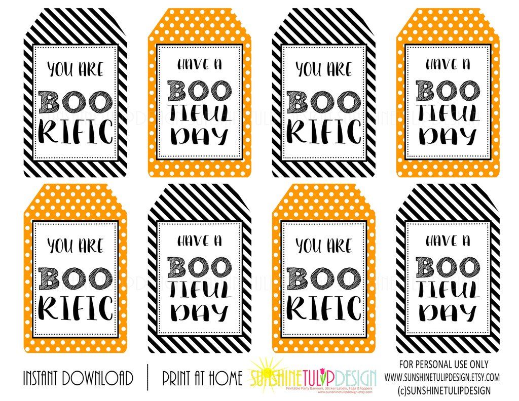 Printable Halloween Gift Tags Halloween Boorific Bootiful Day Favor Gift Tags By Sunshinetulipdesign Halloween Tags Halloween Party Printables Printable Halloween Tags