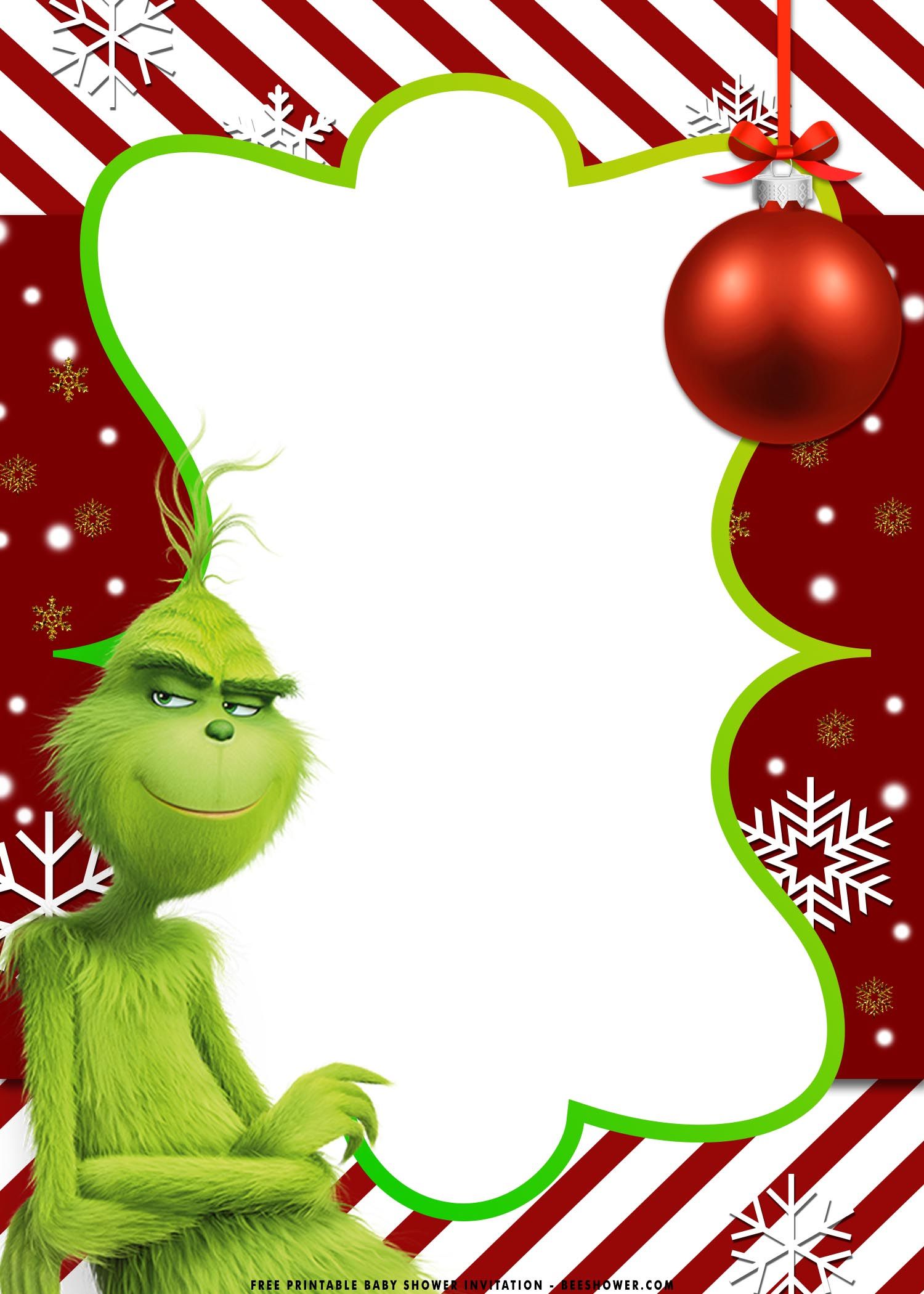 Free Printable Christmas Grinch Baby Shower Invitation Templates Free Christmas Printables Christmas Scrapbook Free Printable Baby Shower Invitations