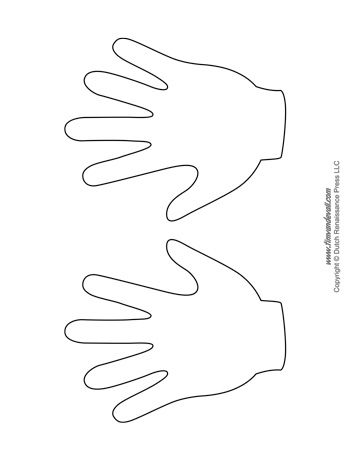 A Set Of Printable Handprint Templates For Classroom Arts And Crafts Hand Outline Templates Printable Free Shape Templates