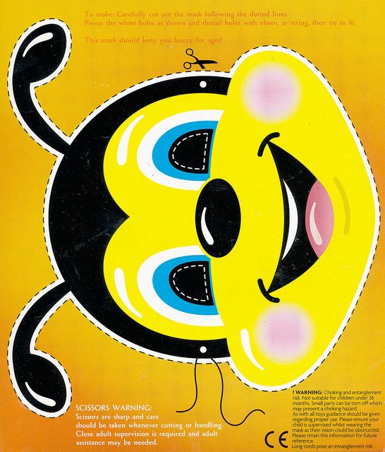 Gallery For Bee Mask Template Animal Masks For Kids Bee Crafts Mask Template