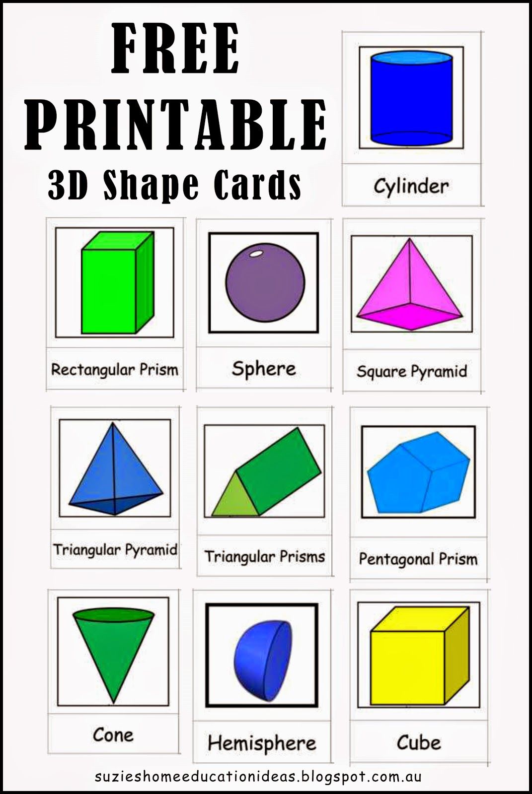 Suzie S Home Education Ideas Exploring 3d Shapes Shapes Worksheet Kindergarten Shapes Worksheets Education Elementary Math