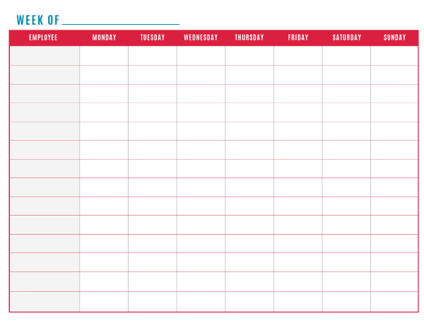 Free Printable Work Schedule Weekly Schedule Printable Schedule Printable Free Work Calendar