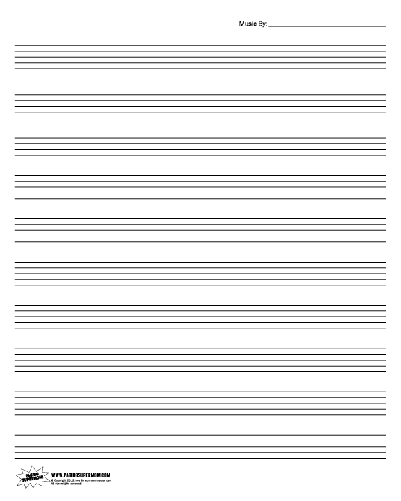 Free Printable Music Staff Paper Paging Supermom Music Paper Violin Music Piano Sheet Music