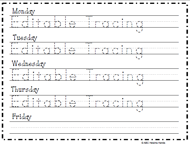 Free Editable Name Tracing Worksheet 4 Days Made By Teachers Name Tracing Worksheets Name Tracing Tracing Worksheets
