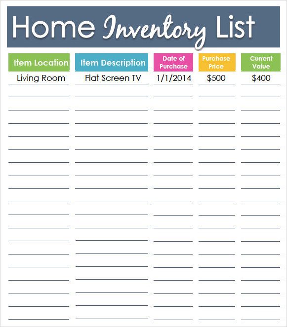 Inventory List Templates 19 Free Printable Xlsx Docs Pdf Formats Home Inventory Inventory Printable List Template