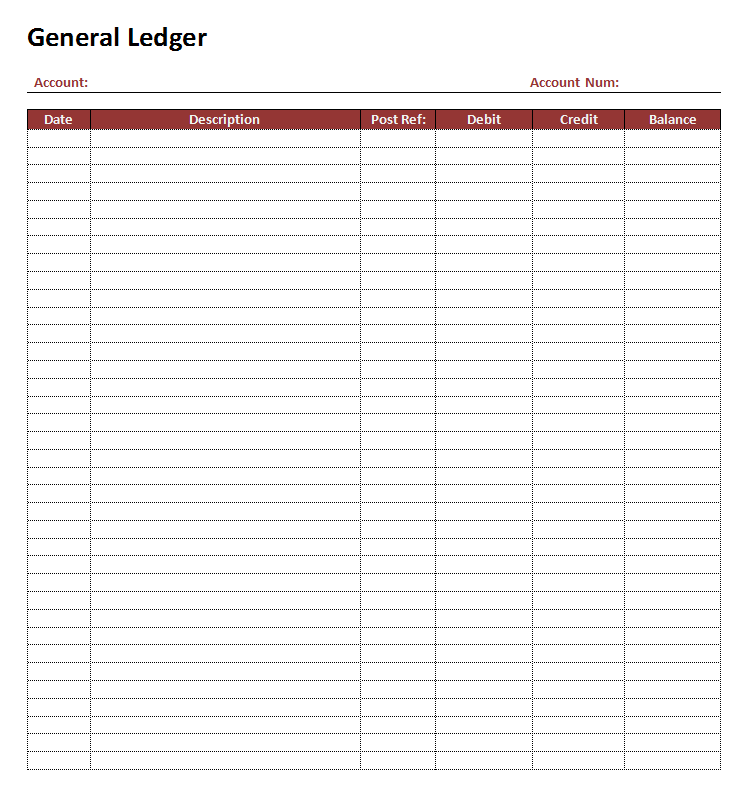 General Ledger Ms Word Template General Ledger Word Template Journal Template