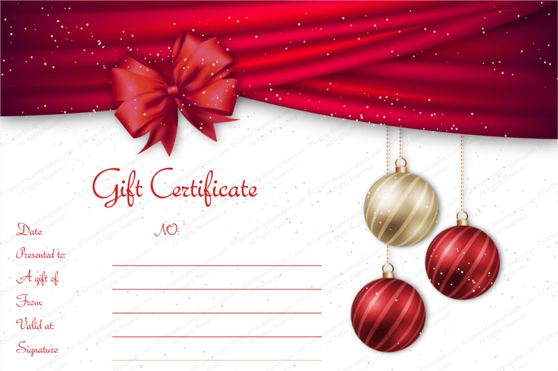Velvet Ribbons Christmas Gift Certificate Template Christmas Gift Certificate Template Christmas Gift Certificate Holiday Gift Card