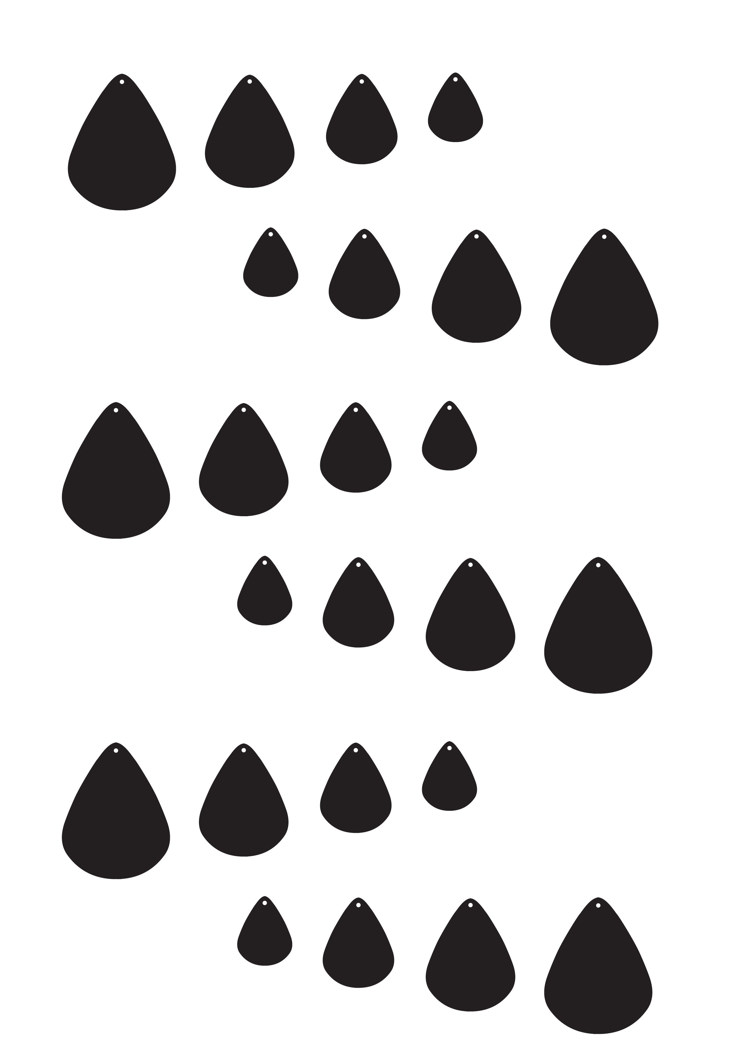 Teardrop Template Pattern Diy Leather Earrings Leather Earrings Jewelery Making