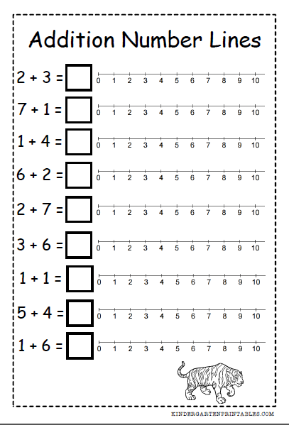 Number Line Addition Worksheets Free Printables Number Line Addition Worksheets Kindergarten Math Numbers Addition Kindergarten Numbers Kindergarten