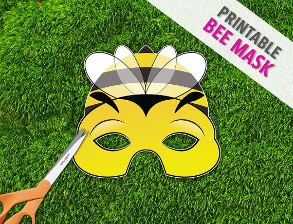 Bee Mask Printable Mask Photo Prop Bug Mask By Therasilisk Bee Printables Photo Mask Printable Halloween Masks