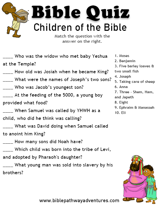 Children Of The Bible Bible Lessons For Kids Bible Quiz Bible Study Lessons