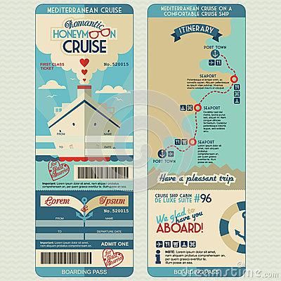 Free Cruise Ship Boarding Pass Design Template Honeymoon Cruise Cruise Tickets Itinerary Design