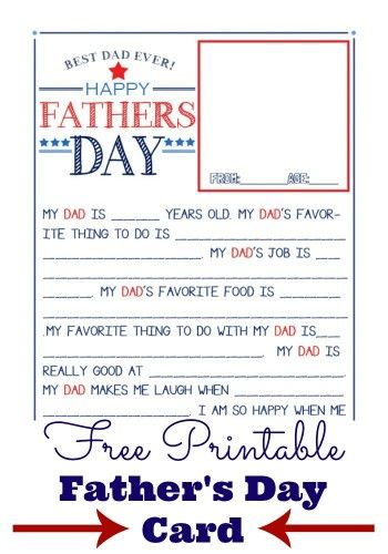 Free Father S Day Printable Card Father S Day Printable Fathers Day Questionnaire Father S Day Diy