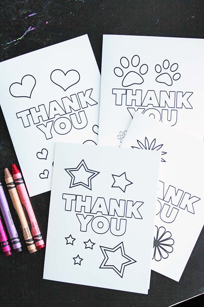 Free Printable Thank You Cards For Kids To Color Send Thank You Cards From Kids Printable Coloring Cards Printable Thank You Cards