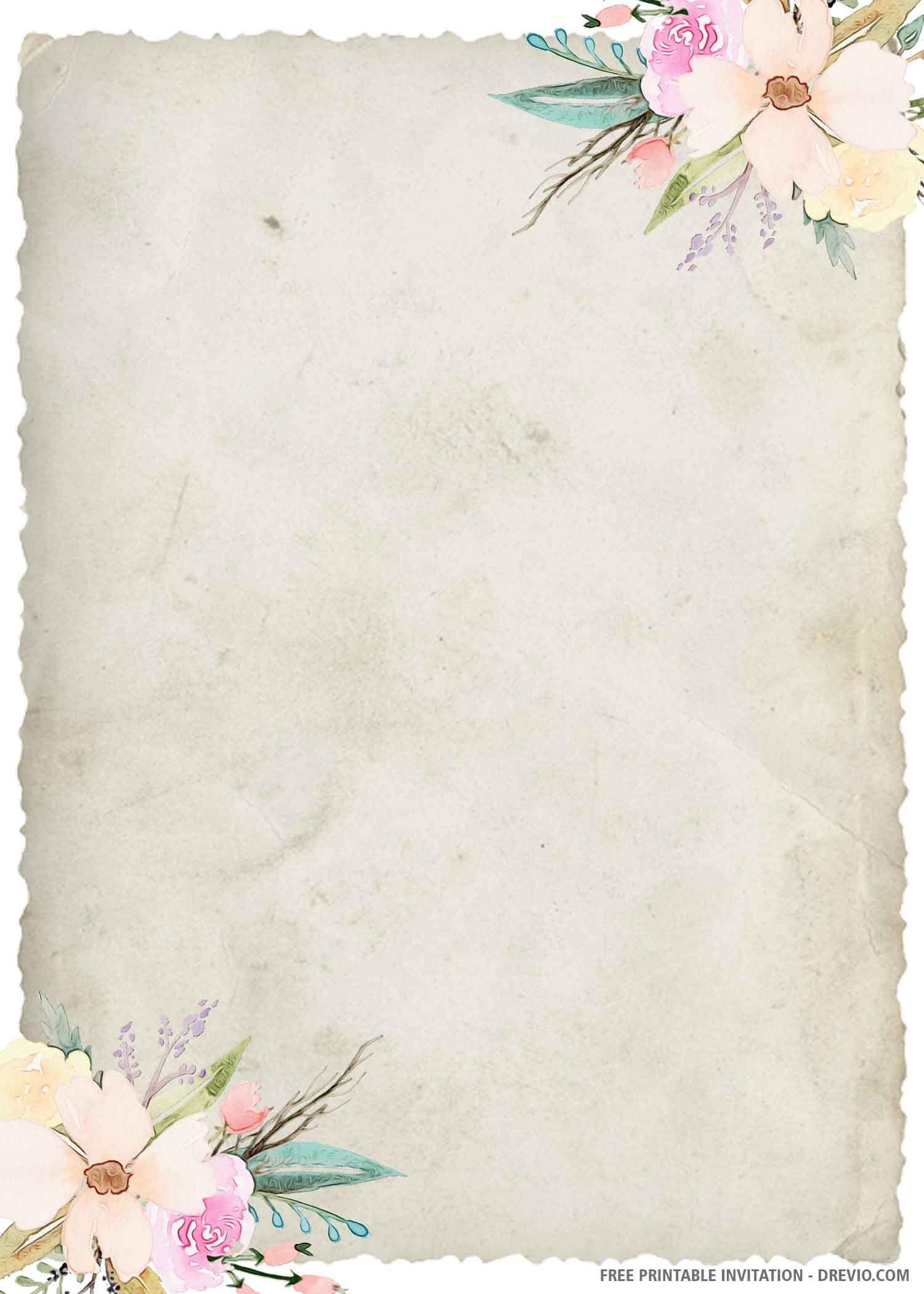 Free Printable Watercolor Greenery Boho Wedding Invitation Templates Boho Wedding Invitation Template Wedding Invitations Boho Wedding Invitation Templates