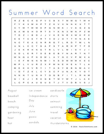 Free Summer Word Search Summer Themed Word Search Printable Summer Words Summer Camp Activities Summer Learning