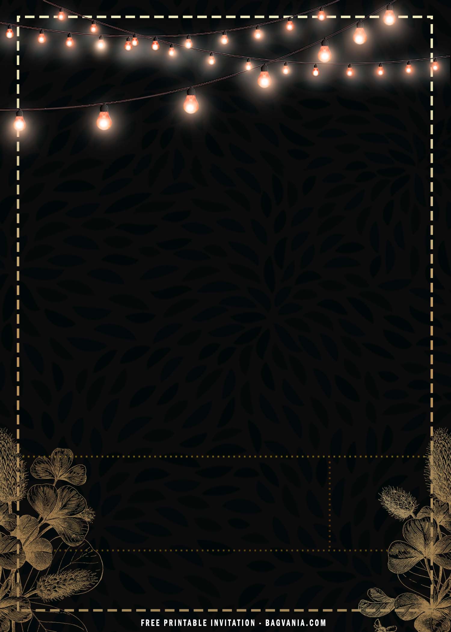 Free Printable Black And Gold Sparkle Invitation Templates Black And Gold Invitations Gold And Black Background Black And Gold Theme