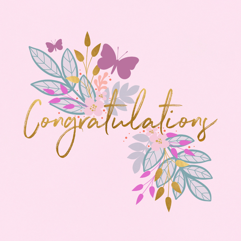 Butterflies Flowers Engagement Congratulations Card Greetings Island Congratulations Images Congratulations Card Congrats Card