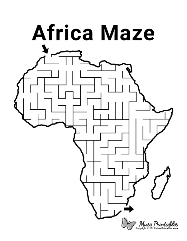 Free Printable Africa Maze Download It At Https Museprintables Com Download Maze Africa Africa Activities For Kids Around The World Crafts For Kids Africa