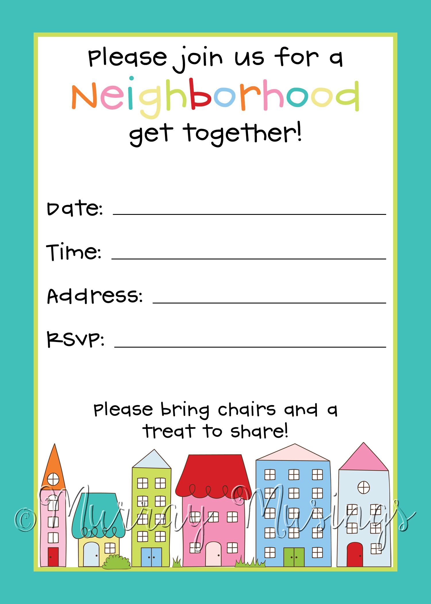 Hosting A Neighborhood Block Party Neighborhood Party Invitations Party Invite Template Block Party Invitations