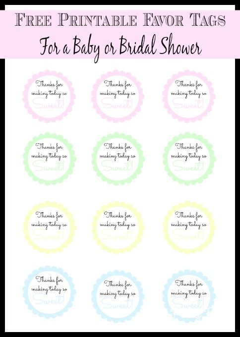 Free Printable Baby Shower Favor Tags In 20 Colors Baby Shower Favor Tags Baby Shower Printables Baby Shower Labels