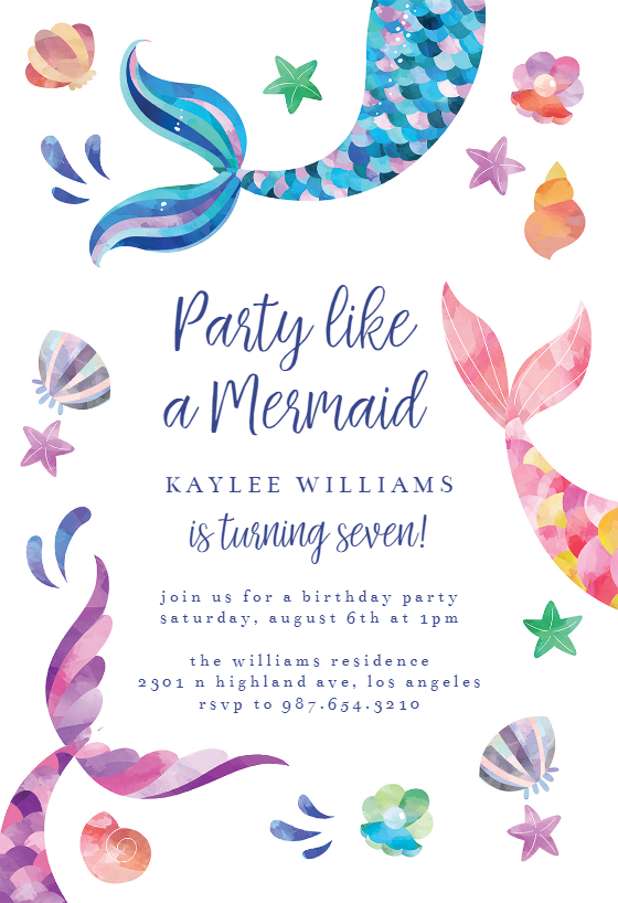 Mermaid Tail Invitacion De Cumpleanos Greetings Island Mermaid Birthday Invitations Free Mermaid Birthday Party Invitations Mermaid Birthday Party Decorations
