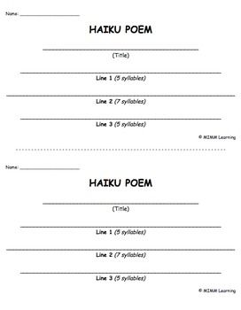 Writing Template Haiku Poem Poetry Lessons Haiku Poems Poetry Templates