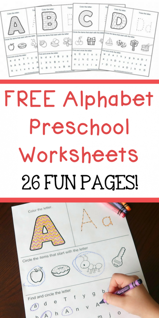 Free Alphabet Preschool Printable Worksheets To Learn The Alphabet Alphabet Worksheets Preschool Preschool Learning Activities Alphabet Preschool