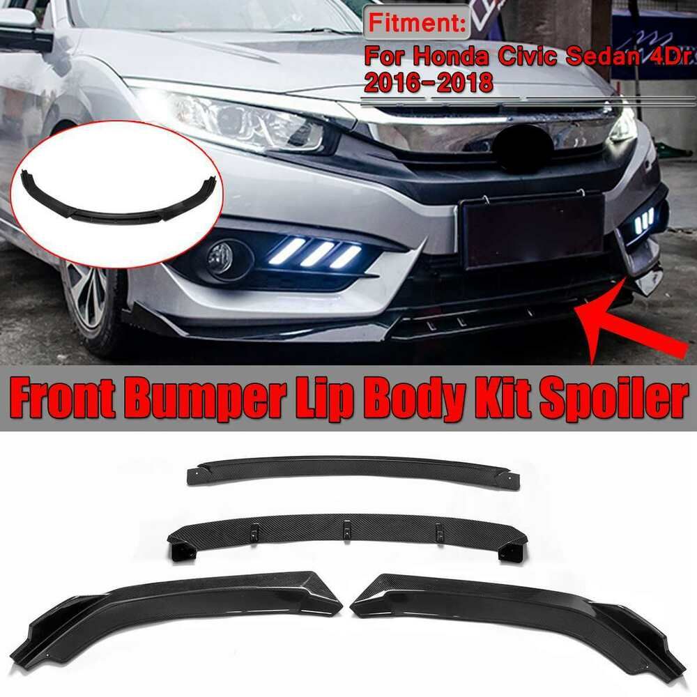 New High Quality Honda Civic Sedan 2016 2018 Front Bumper Lip Splitter Diffuser Ebay Honda Civic Honda Civic Sedan Civic Sedan
