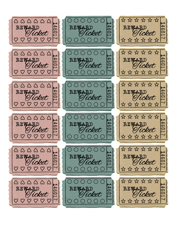 Free Printable Chore Reward Tickets Fab N Free Chore Rewards Reward Tickets Kids Rewards