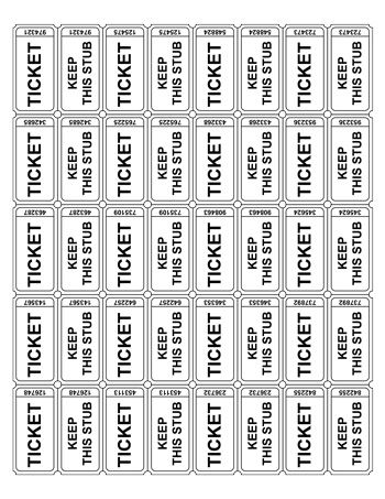 A Set Of Numbered Raffle Tickets For Events Parties And Activities Raffle Tickets Template Raffle Tickets Printable Raffle Ticket Template Printable