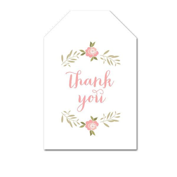 Free Printable Thank You Tags Pretty Mint Pink Floral Laurel Favor Tags Wedding Bridal Baby Instant Download Instant Download Printables Free Printable Gift Tags Gift Tag Cards Bridal Shower Printables