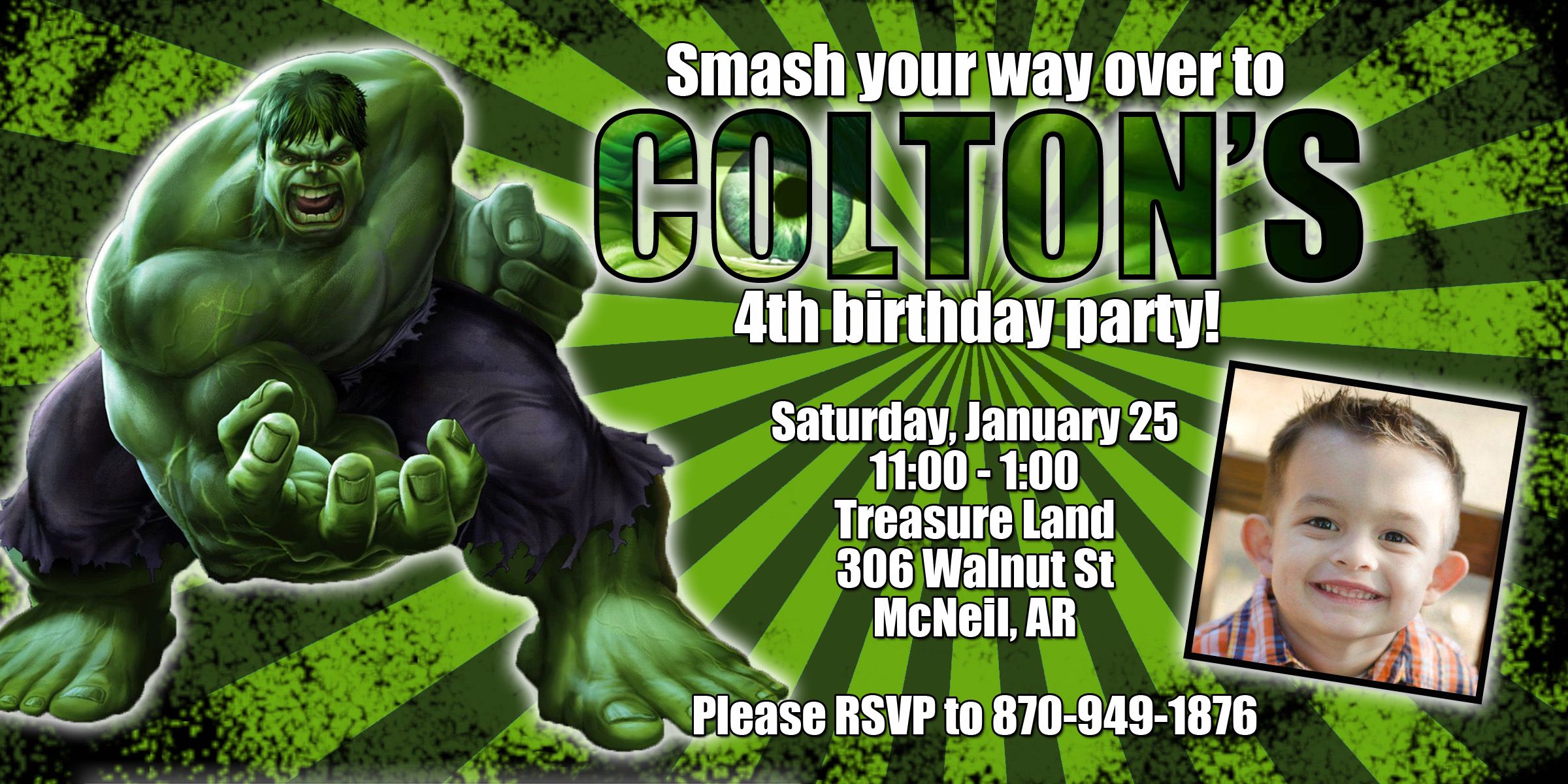 Hulk Birthday Party Invitation Birthday Invitations Printable Birthday Invitations Free Printable Birthday Invitations