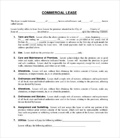 Commercial Land Lease Agreement Template1 11 Simple Commercial Lease Agreement Tem Lease Agreement Free Printable Lease Agreement Rental Agreement Templates