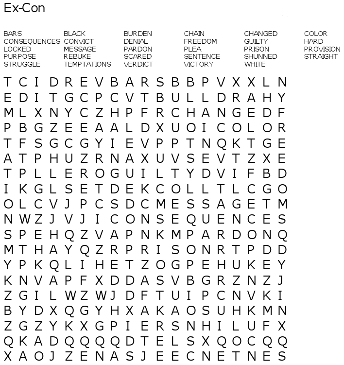 Ex Con Free Printable Word Search For Adults Seniors Free Printable Word Searches Word Find Word Search Printables