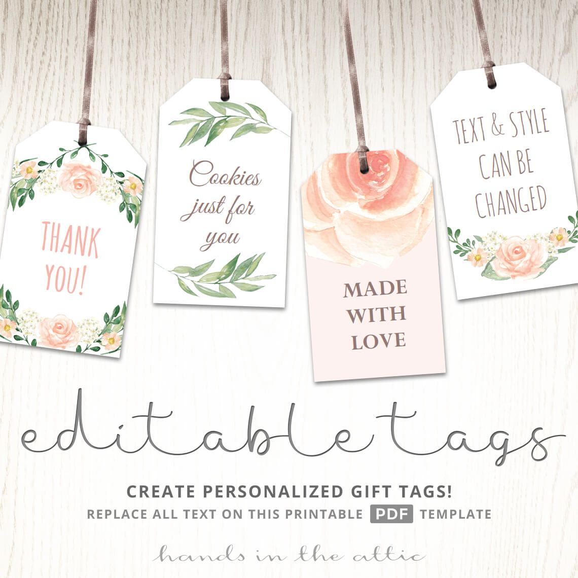 Printable Baby Shower Labels Bridal Shower Favor Tags Hands In The Attic Editable Gift Tags Gift Tags Printable Wedding Favor Gift Tags
