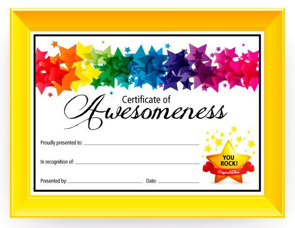 Certificate Of Awesomeness Dabbles Babbles Free Printable Certificate Templates Free Certificate Templates Free Printable Certificates