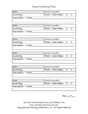 Printable Home Inventory Forms Use These To Create Your Inventory Home Inventory Home Storage Solutions Home Management Binder