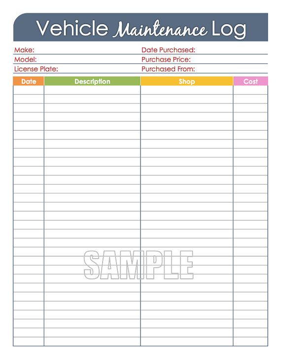 Vehicle Maintenance Log Car Maintenance Log Fillable Etsy Vehicle Maintenance Log Car Maintenance Repair And Maintenance