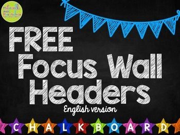 Free Daily Focus Wall Headers English Version Kindergarten Focus Walls Focus Wall Kindergarten Classroom Decor