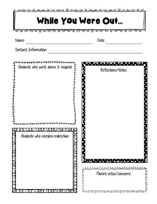 While You Were Out Substitute Teacher Printable Substitute Teacher Resources Substitute Teacher Substitute Teaching