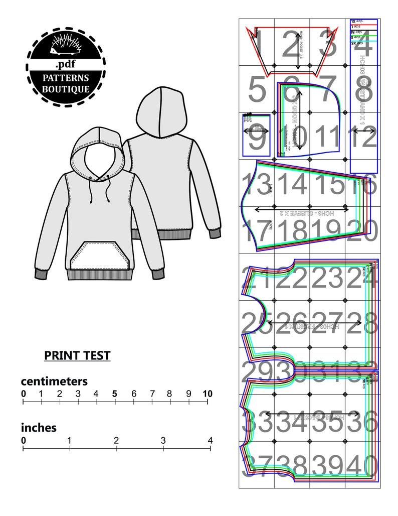Hoodie Pdf Sewing Pattern For Men Sizes From Xs To Xl Printable Sewing Pattern Instant Download Pdf Sewing Patterns Hoodie Sewing Pattern Sewing Patterns