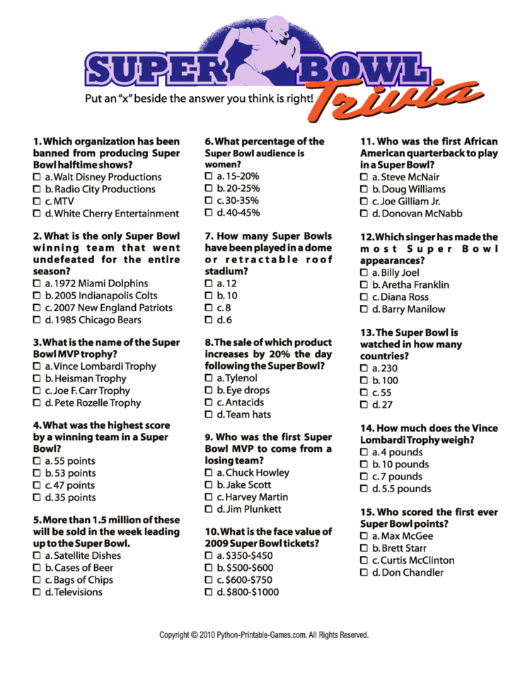 Ready Set Hike Printable Football Games Football Party Activities Partyideapros Com Super Bowl Trivia Backyard Party Food Superbowl Game