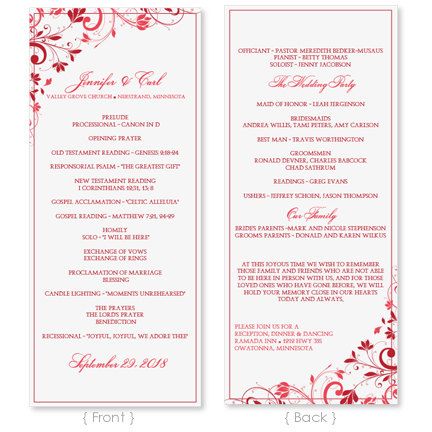 Wedding Program Template Instant Download Edit Yourself Nadine Plum Tea Length Microsoft Word For Wedding Programs Template Wedding Wedding Programs