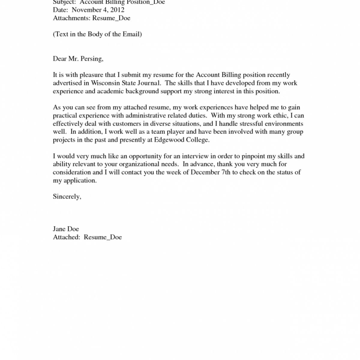 Pin On Resume Cover Letter Example